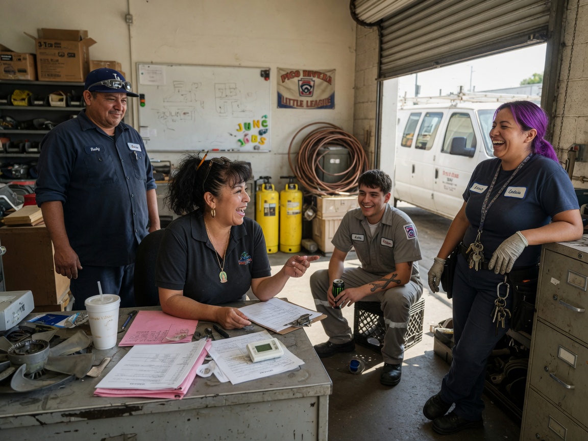 The California AC Pros team at work in Pico Rivera